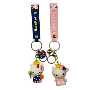 Hello Kitty Keychain Set - Blue and Pink
